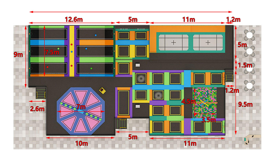 BJ-JA040 - commercial trampoline - Trampoline Park | Bluejayset Playground Heaven