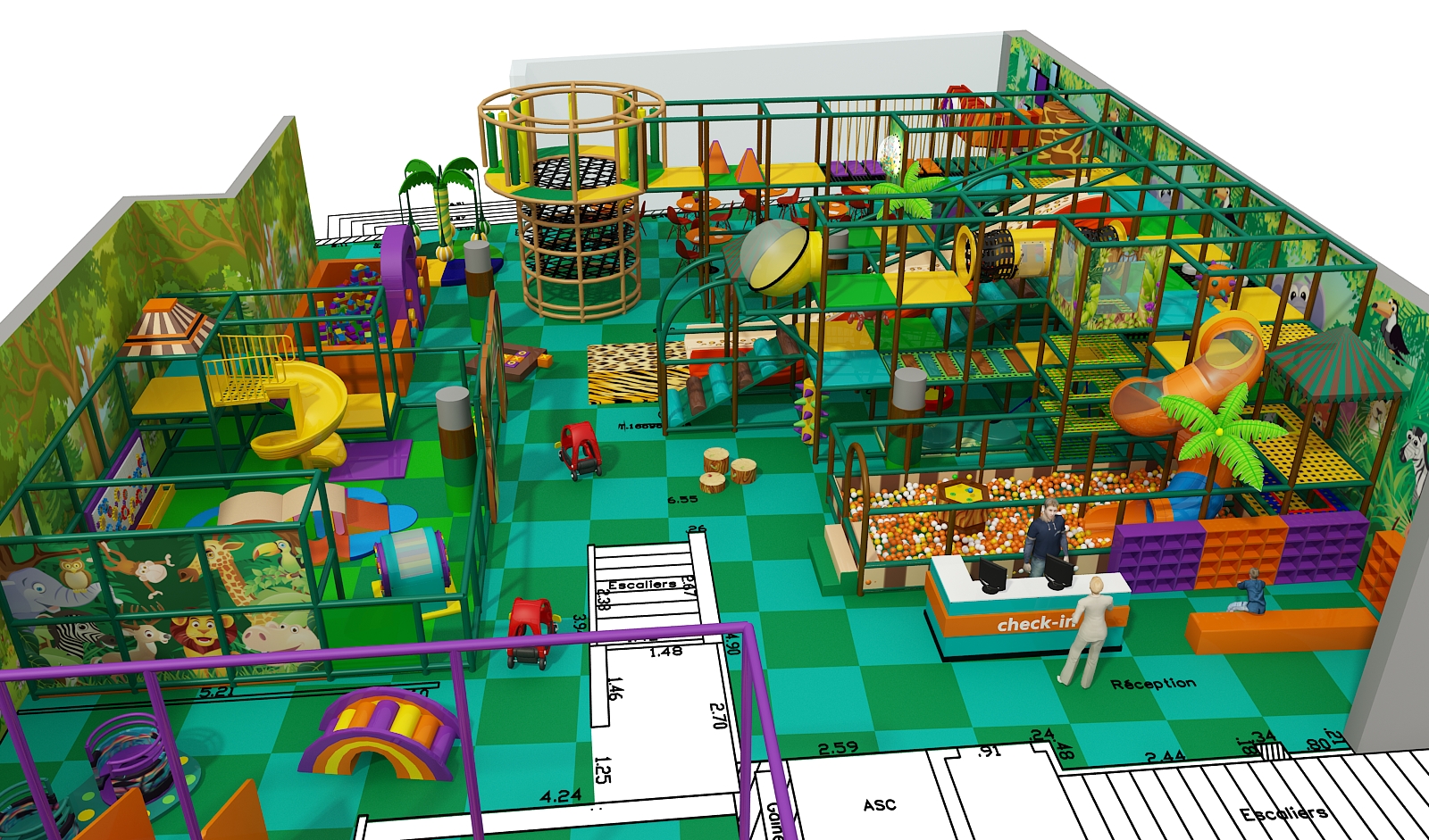 BJ-B1683 - indoor playground for sale - Indoor Playgrounds | Bluejayset Playground Heaven