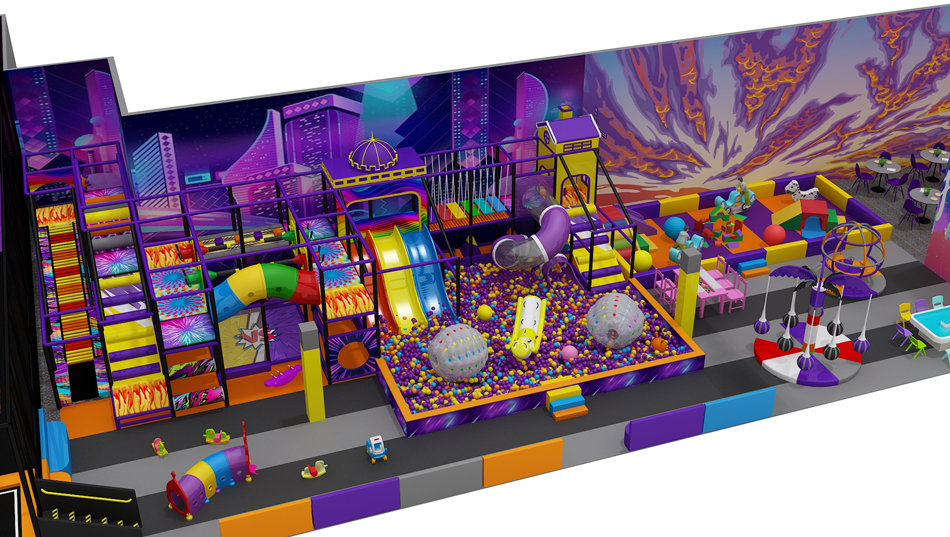 BJ-B1649 - indoor playhouse with slide - Indoor Playgrounds | Bluejayset Playground Heaven