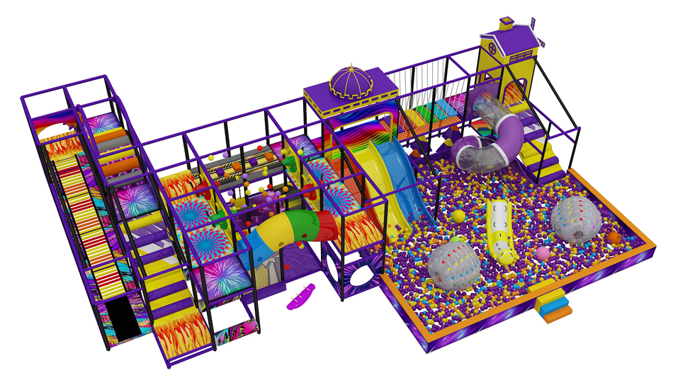 BJ-B1649 indoor playhouse with slide by Bluejayset Playground Heaven BJ-B1649 - indoor playhouse with slide - Indoor Playgrounds | Bluejayset Playground Heaven
