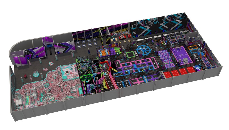 BJ-JA001 - Kids Empire Indoor Playground Design - Trampoline Park | Bluejayset Playground Heaven
