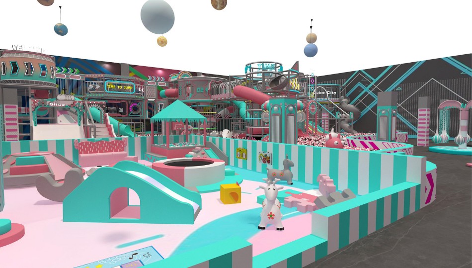 BJ-JA001 - Kids Empire Indoor Playground Design - Trampoline Park | Bluejayset Playground Heaven