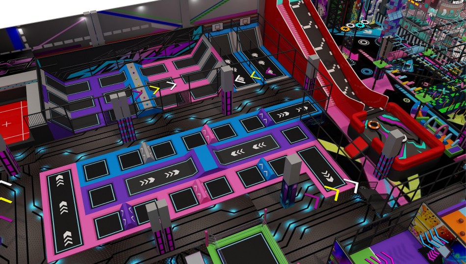 BJ-JA001 - Kids Empire Indoor Playground Design - Trampoline Park | Bluejayset Playground Heaven
