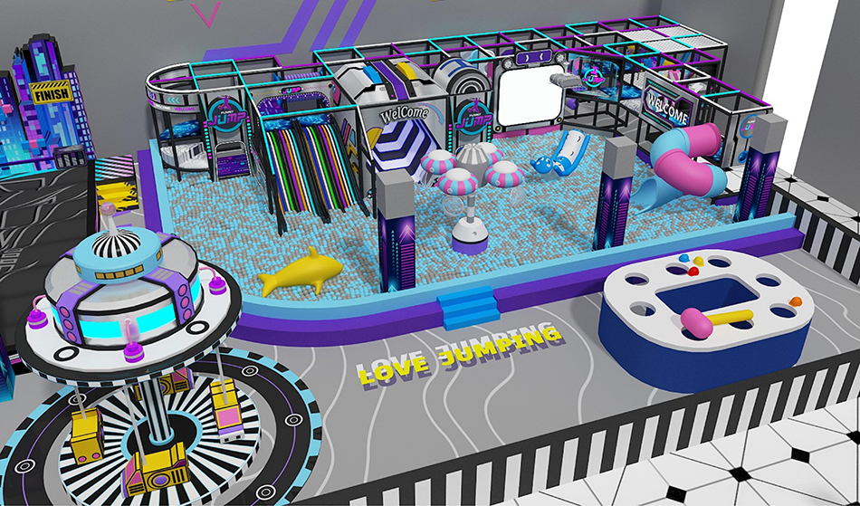 BJ-JA001 - Kids Empire Indoor Playground Design - Trampoline Park | Bluejayset Playground Heaven