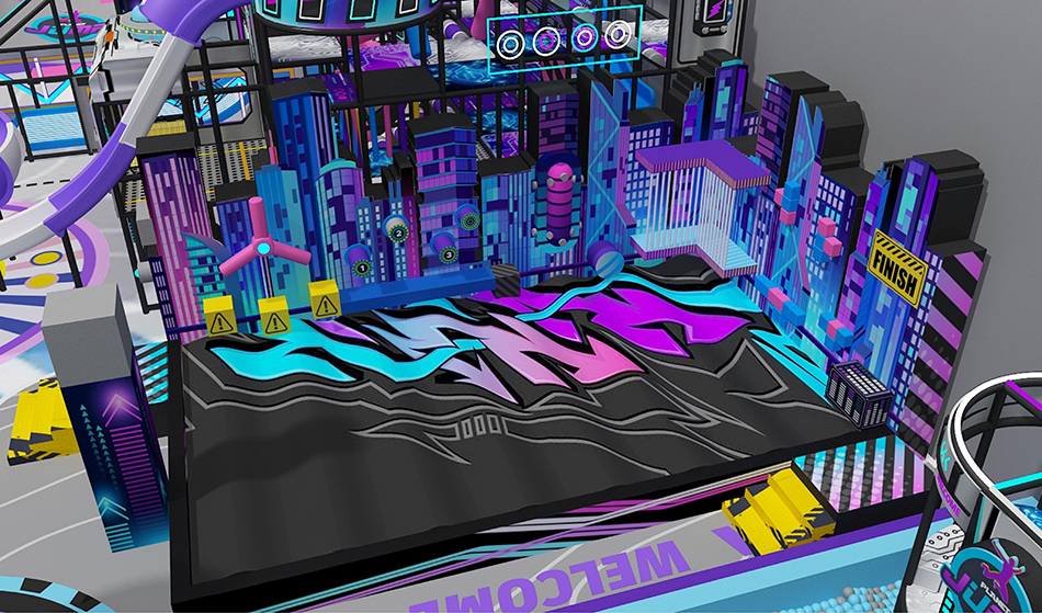 BJ-JA001 - Kids Empire Indoor Playground Design - Trampoline Park | Bluejayset Playground Heaven