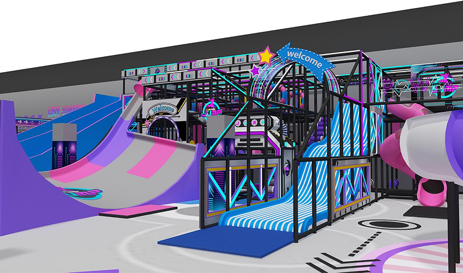 BJ-JA001 - Kids Empire Indoor Playground Design - Trampoline Park | Bluejayset Playground Heaven