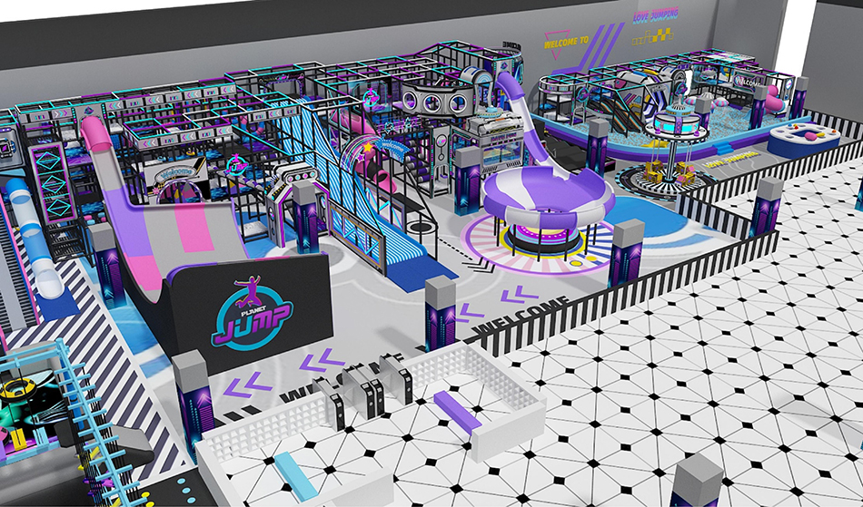 BJ-JA001 - Kids Empire Indoor Playground Design - Trampoline Park | Bluejayset Playground Heaven