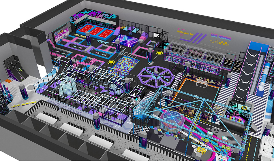 BJ-JA001 - Kids Empire Indoor Playground Design - Trampoline Park | Bluejayset Playground Heaven