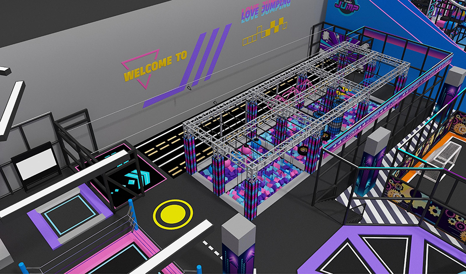 BJ-JA001 - Kids Empire Indoor Playground Design - Trampoline Park | Bluejayset Playground Heaven