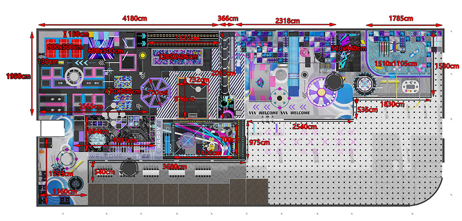 BJ-JA001 - Kids Empire Indoor Playground Design - Trampoline Park | Bluejayset Playground Heaven