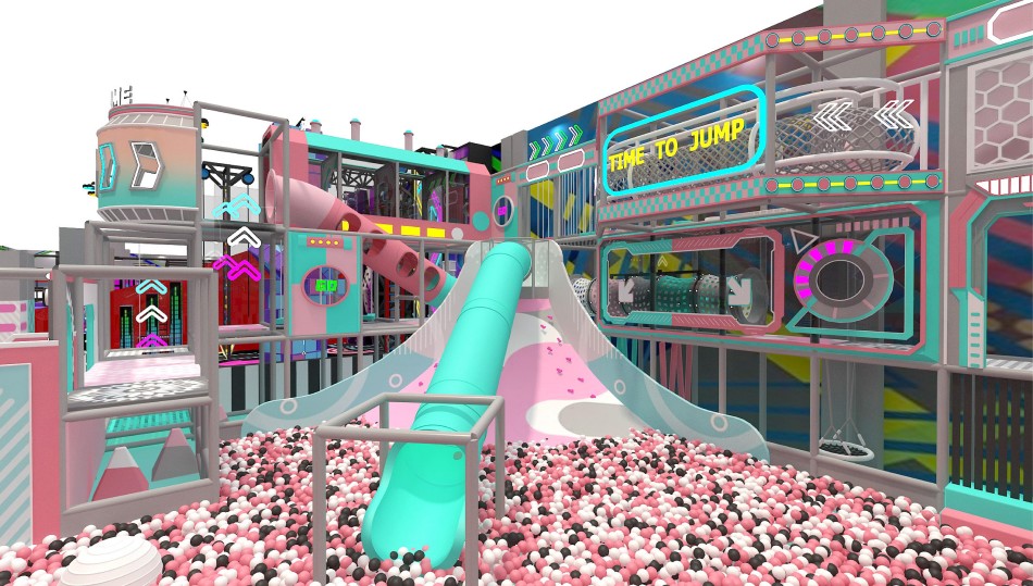 BJ-JA001 - Kids Empire Indoor Playground Design - Trampoline Park | Bluejayset Playground Heaven