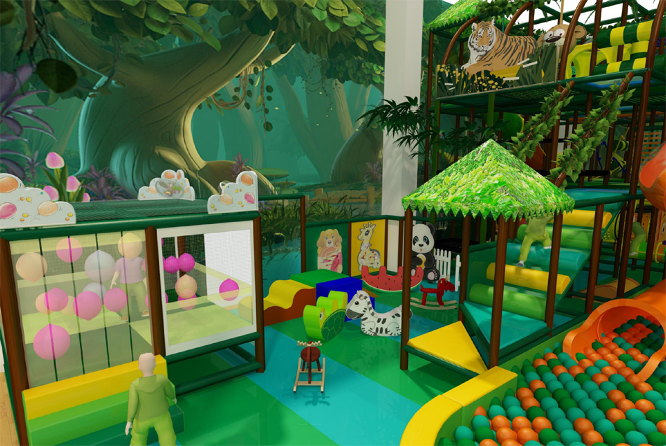 BJ-JD002 - kids trampoline - Trampoline Park | Bluejayset Playground Heaven