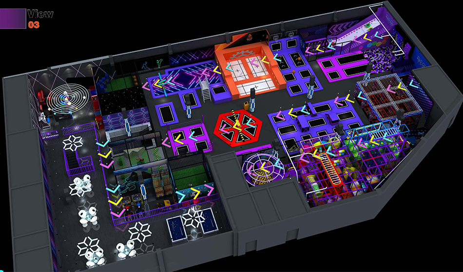 BJ-JA037 - Large Commercial Trampoline Park - Trampoline Park | Bluejayset Playground Heaven