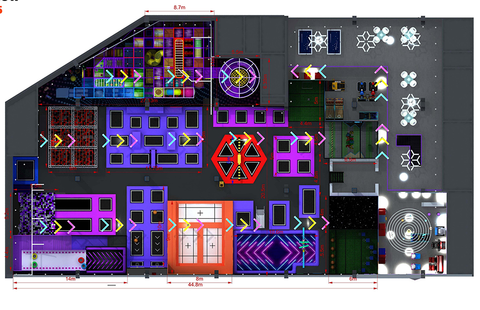 BJ-JA037 - Large Commercial Trampoline Park - Trampoline Park | Bluejayset Playground Heaven