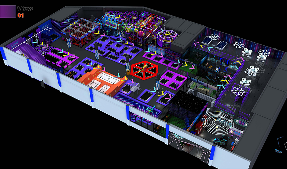 BJ-JA037 - Large Commercial Trampoline Park - Trampoline Park | Bluejayset Playground Heaven
