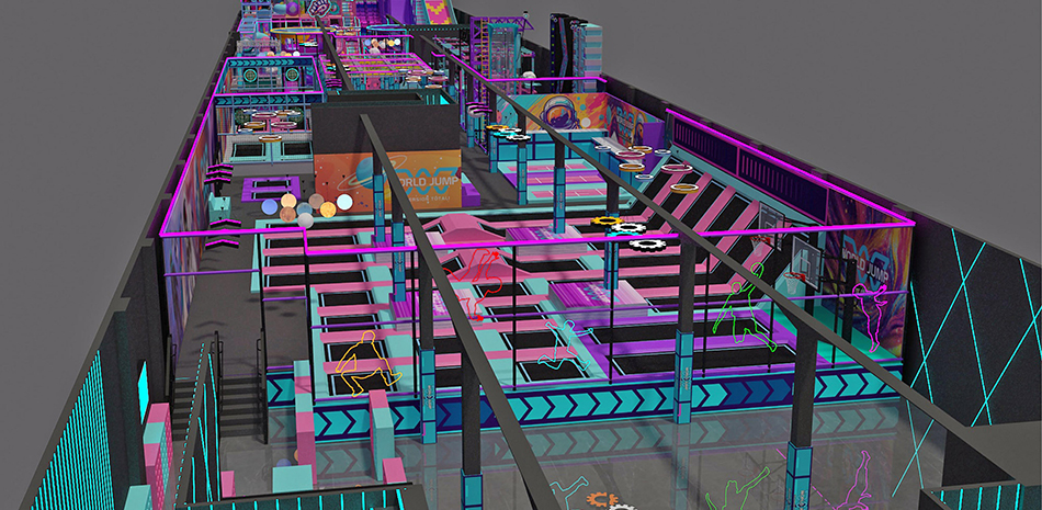BJ-JB001 - Large trampoline park - Trampoline Park | Bluejayset Playground Heaven