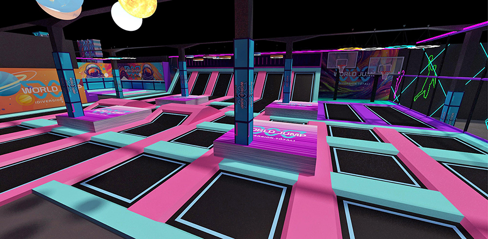 BJ-JB001 - Large trampoline park - Trampoline Park | Bluejayset Playground Heaven