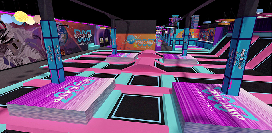 BJ-JB001 - Large trampoline park - Trampoline Park | Bluejayset Playground Heaven