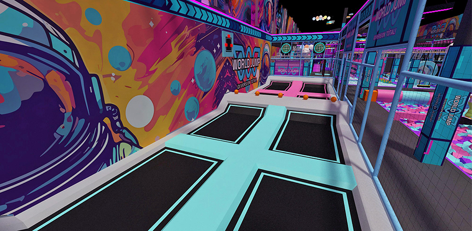BJ-JB001 - Large trampoline park - Trampoline Park | Bluejayset Playground Heaven