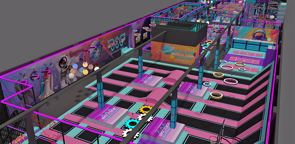 BJ-JB001 - Large trampoline park - Trampoline Park | Bluejayset Playground Heaven