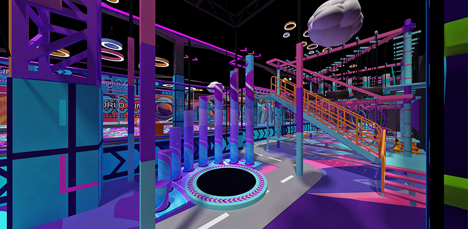 BJ-JB001 - Large trampoline park - Trampoline Park | Bluejayset Playground Heaven