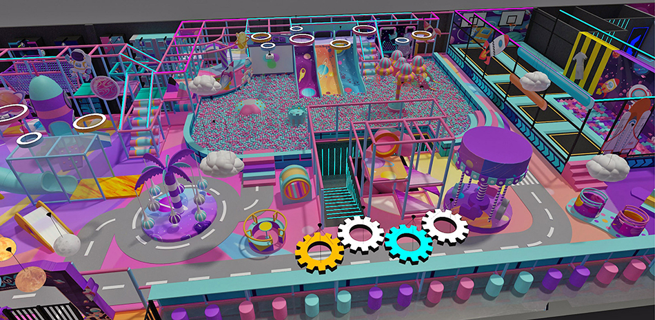 BJ-JB001 - Large trampoline park - Trampoline Park | Bluejayset Playground Heaven