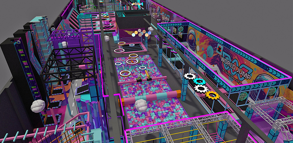 BJ-JB001 - Large trampoline park - Trampoline Park | Bluejayset Playground Heaven