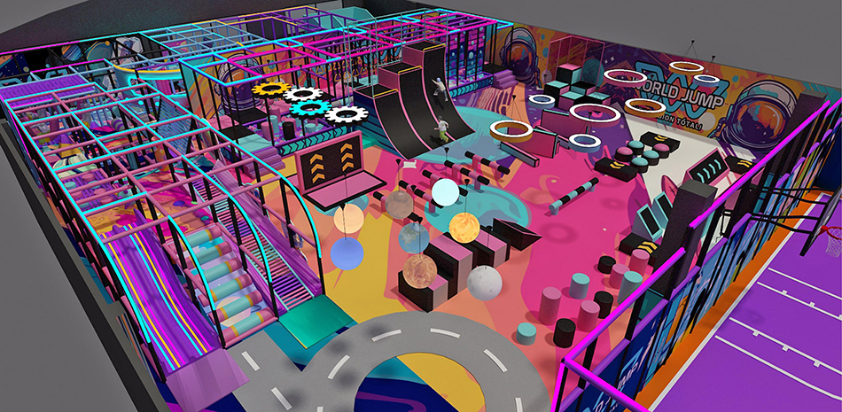 BJ-JB001 - Large trampoline park - Trampoline Park | Bluejayset Playground Heaven