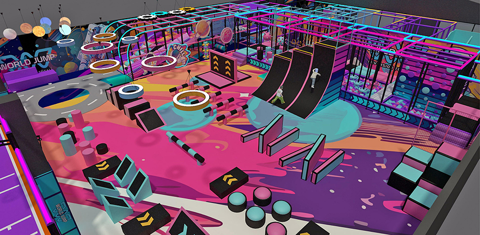 BJ-JB001 - Large trampoline park - Trampoline Park | Bluejayset Playground Heaven