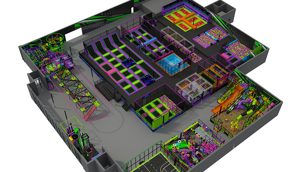 BJ-JB004 - large trampoline park - Trampoline Park | Bluejayset Playground Heaven