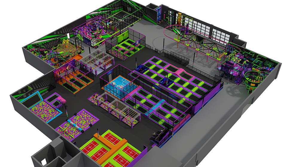 BJ-JB004 - large trampoline park - Trampoline Park | Bluejayset Playground Heaven