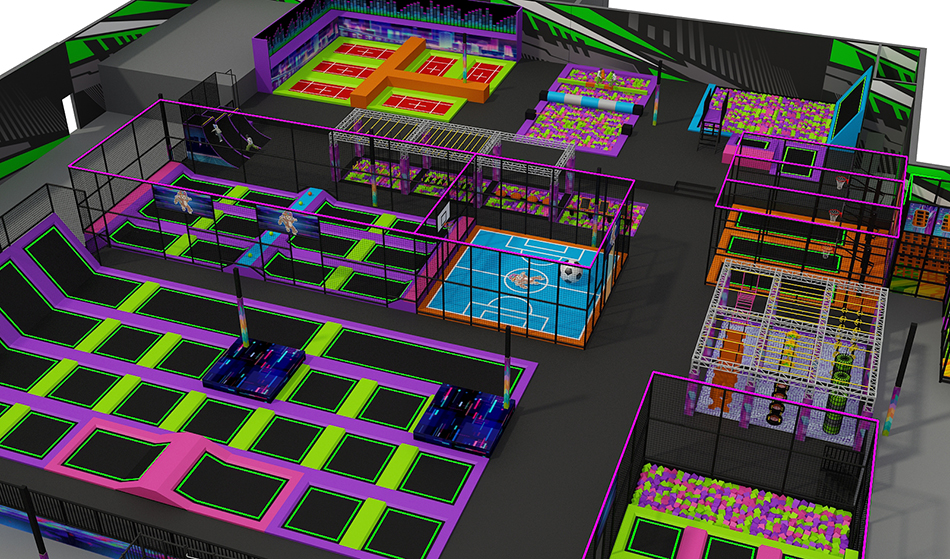 BJ-JB004 - large trampoline park - Trampoline Park | Bluejayset Playground Heaven