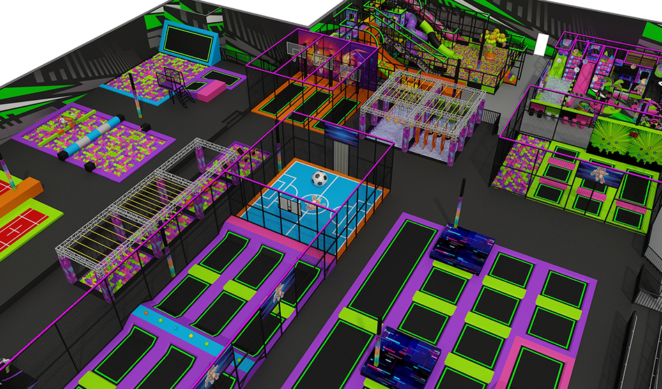 BJ-JB004 - large trampoline park - Trampoline Park | Bluejayset Playground Heaven