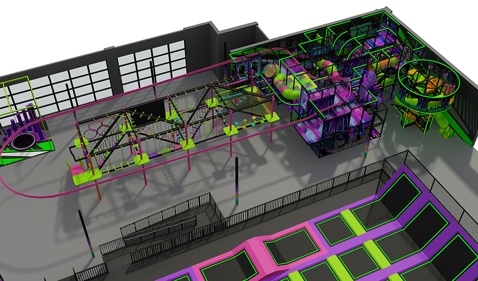 BJ-JB004 - large trampoline park - Trampoline Park | Bluejayset Playground Heaven