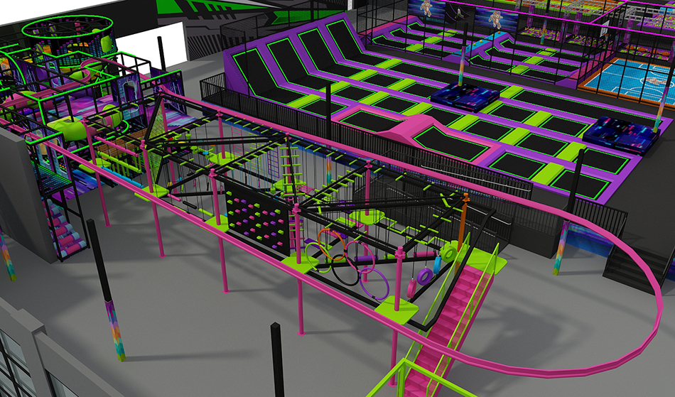 BJ-JB004 - large trampoline park - Trampoline Park | Bluejayset Playground Heaven