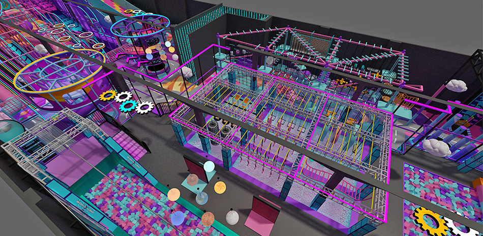 BJ-JB001 - Large trampoline park - Trampoline Park | Bluejayset Playground Heaven