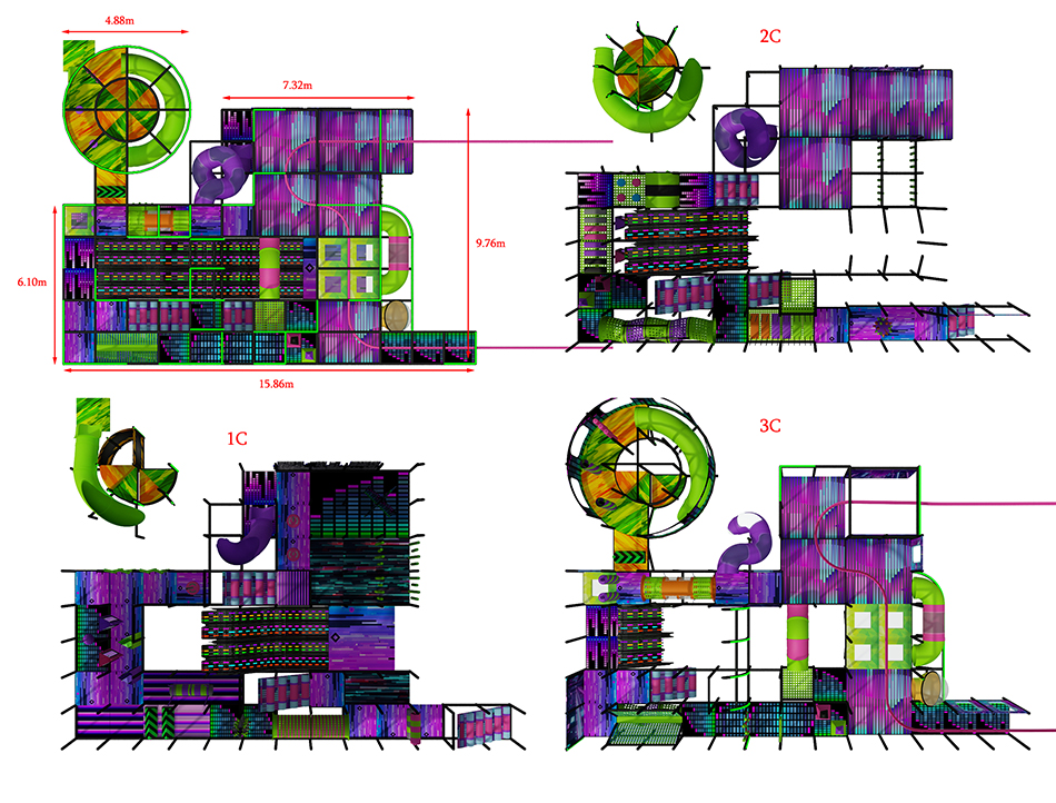 BJ-JB004 - large trampoline park - Trampoline Park | Bluejayset Playground Heaven