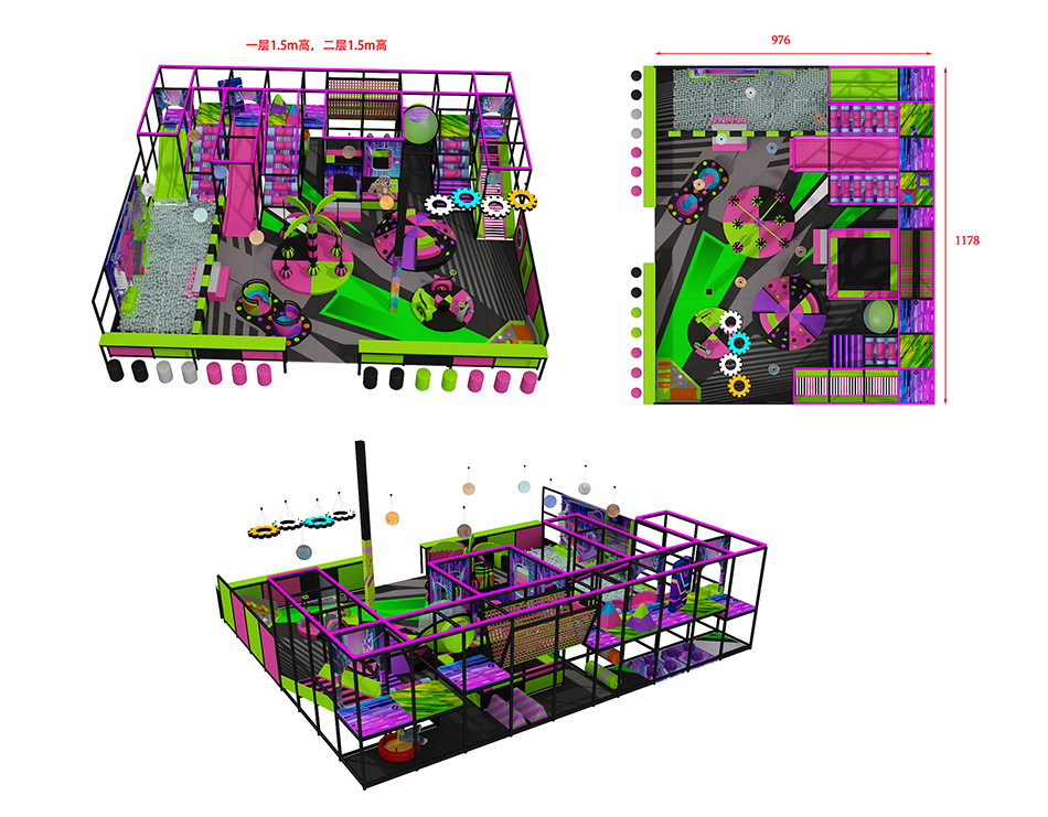 BJ-JB004 - large trampoline park - Trampoline Park | Bluejayset Playground Heaven