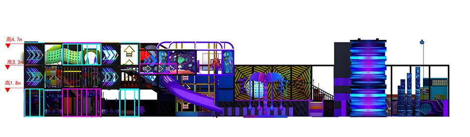 BJ-B1665 - LED indoor playgorund - Indoor Playgrounds | Bluejayset Playground Heaven