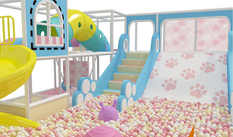 BJ-B1675 - light color kids play ground - Indoor Playgrounds | Bluejayset Playground Heaven