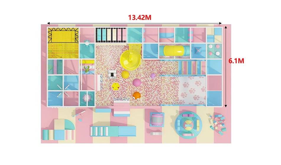 BJ-B1675 - light color kids play ground - Indoor Playgrounds | Bluejayset Playground Heaven