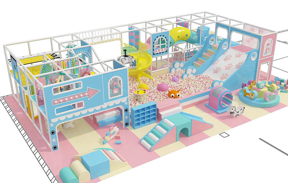 BJ-B1675 - light color kids play ground - Indoor Playgrounds | Bluejayset Playground Heaven