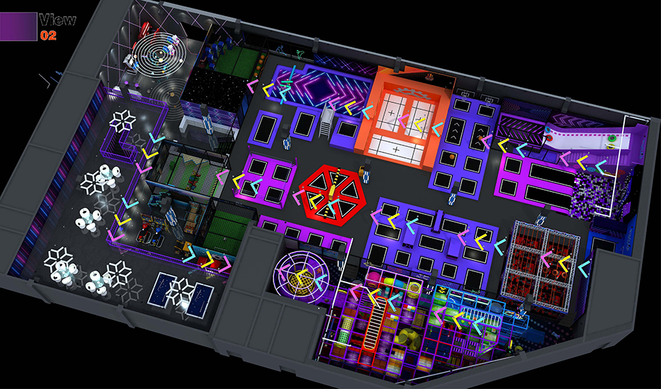 BJ-JD001 - Light up trampoline park - Trampoline Park | Bluejayset Playground Heaven