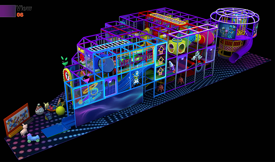 BJ-JD001 - Light up trampoline park - Trampoline Park | Bluejayset Playground Heaven