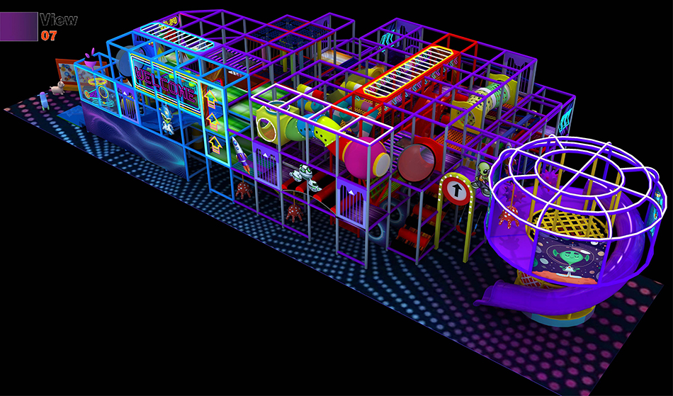 BJ-JD001 - Light up trampoline park - Trampoline Park | Bluejayset Playground Heaven