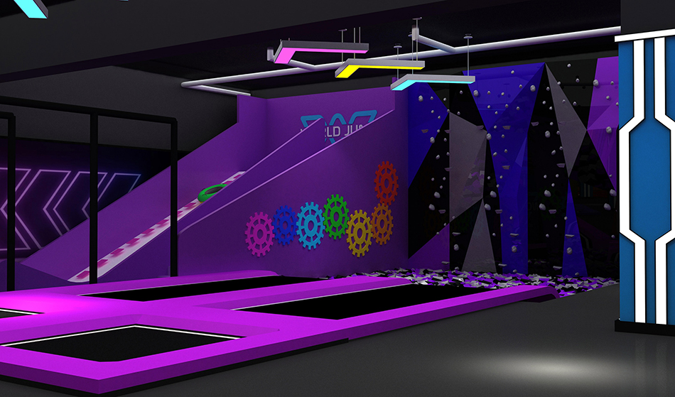 BJ-JD001 - Light up trampoline park - Trampoline Park | Bluejayset Playground Heaven