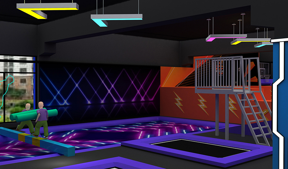 BJ-JD001 - Light up trampoline park - Trampoline Park | Bluejayset Playground Heaven