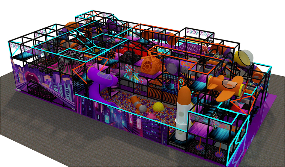 BJ-B1674 - New LED slide playground - Indoor Playgrounds | Bluejayset Playground Heaven