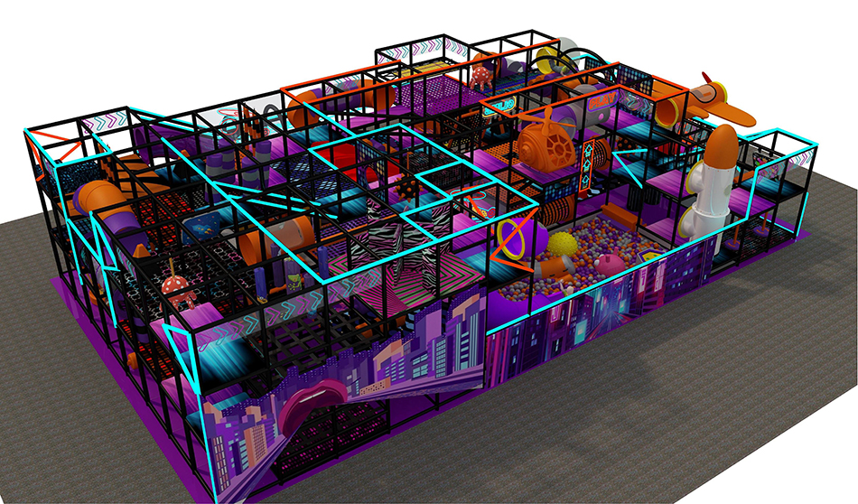 BJ-B1674 - New LED slide playground - Indoor Playgrounds | Bluejayset Playground Heaven