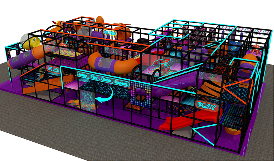 BJ-B1674 - New LED slide playground - Indoor Playgrounds | Bluejayset Playground Heaven